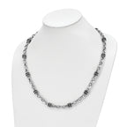 Chisel Stainless Steel Polished with Black Rubber Barrel Link 22 inch Necklace
