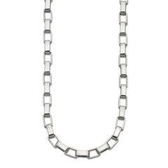 Chisel Stainless Steel Polished 22 inch Square Link Necklace