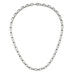 Chisel Stainless Steel Polished 22 inch Square Link Necklace