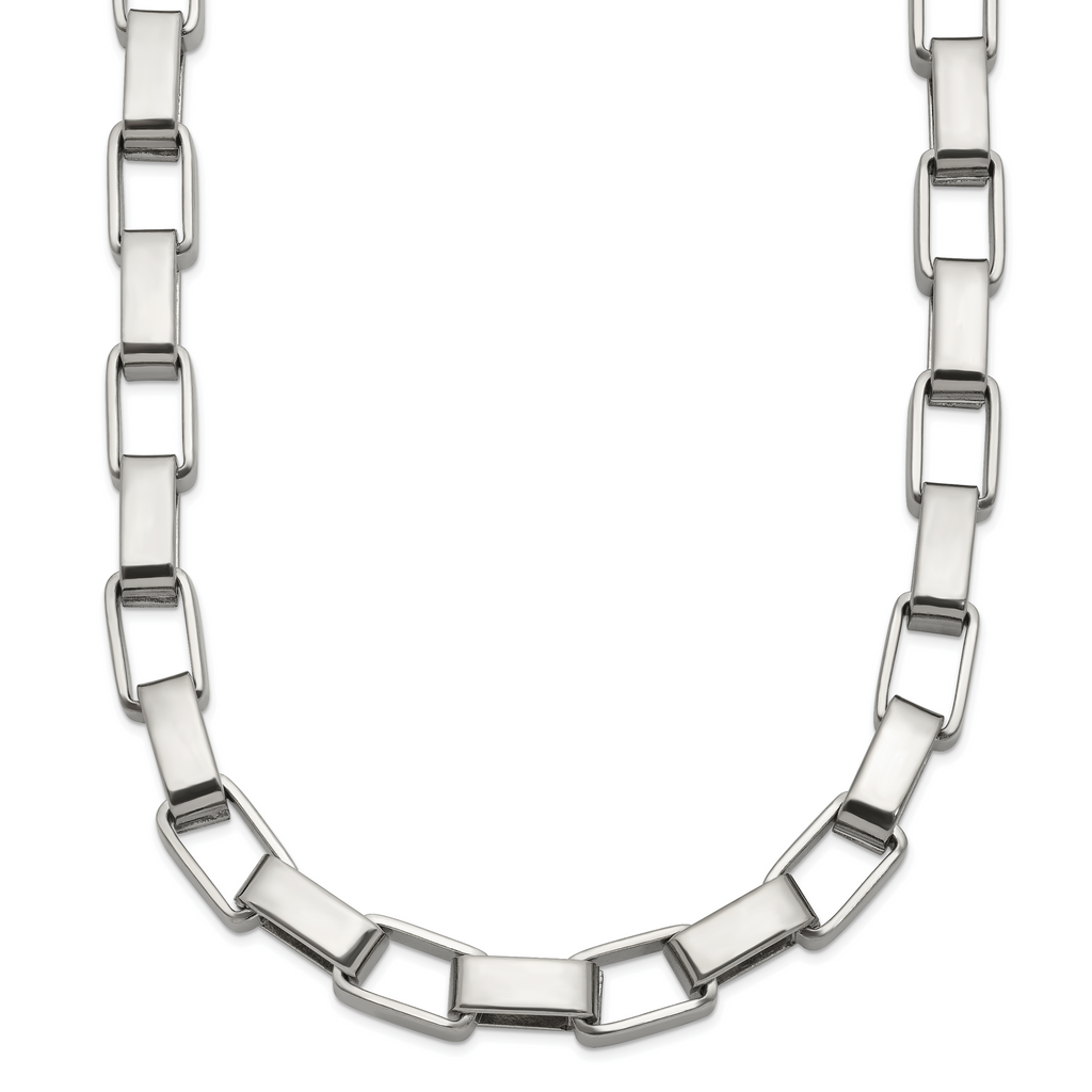 Chisel Stainless Steel Polished 22 inch Square Link Necklace
