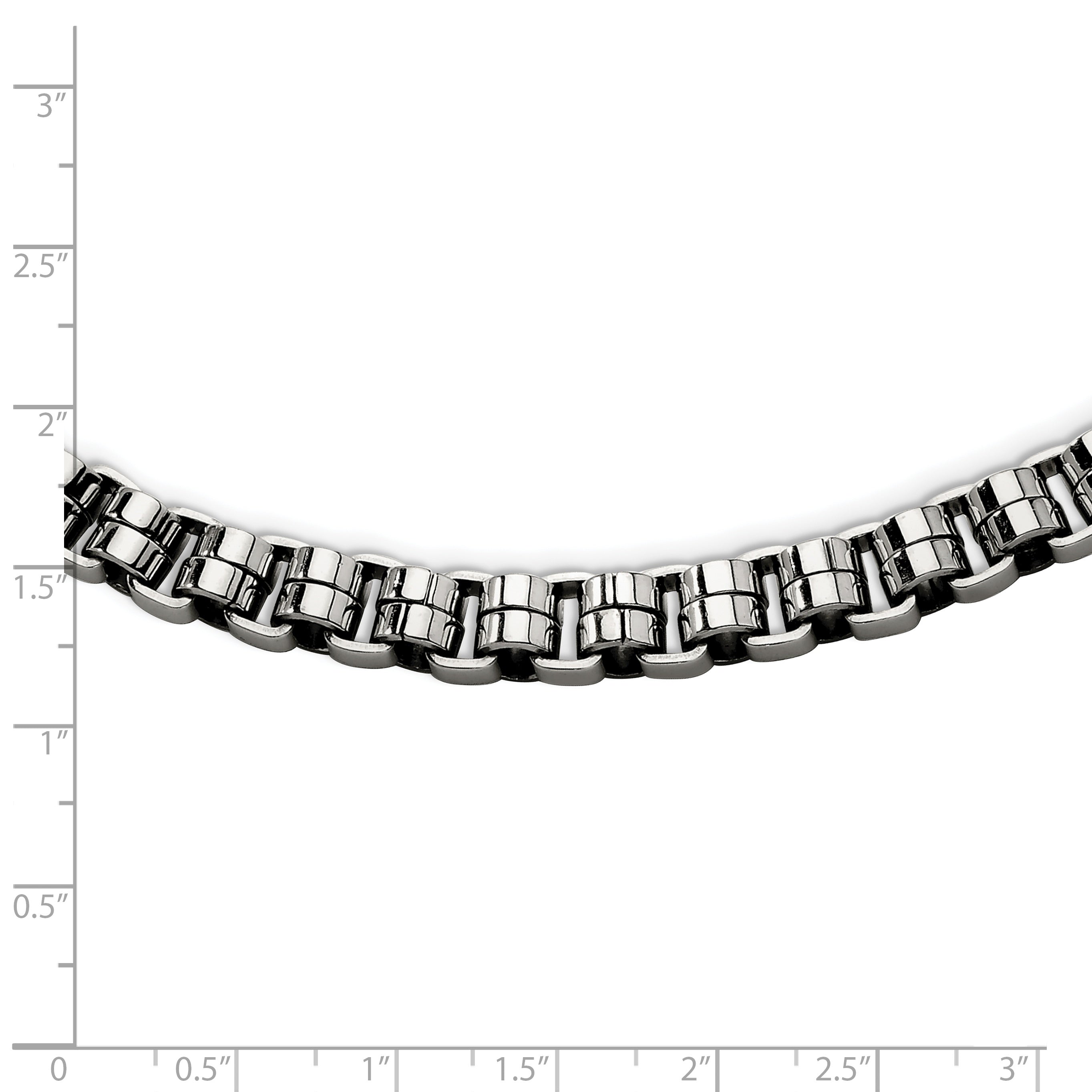 Stainless Steel Polished Rolo Chain Necklace, 24 Inch, 8mm Width, Lobster Clasp