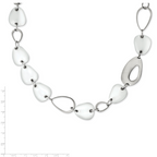 Stainless Steel Polished White Cat's Eye 26in Necklace