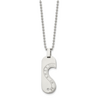 Chisel Stainless Steel Polished Rose IP-plated with CZ Heart Pendants on 22 inch Ball Chain Necklace Set