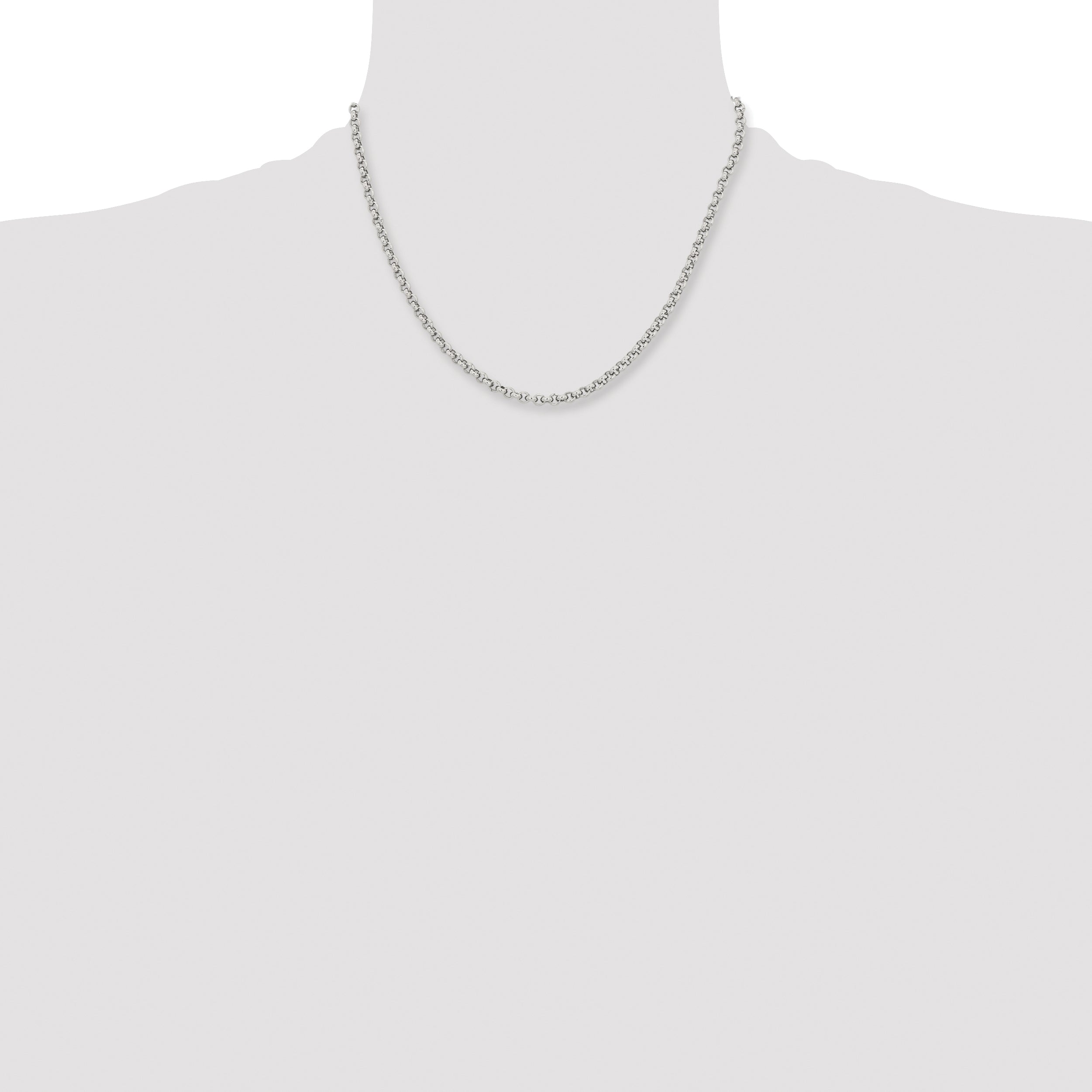 Stainless Steel Rolo Chain Necklace 3.9mm