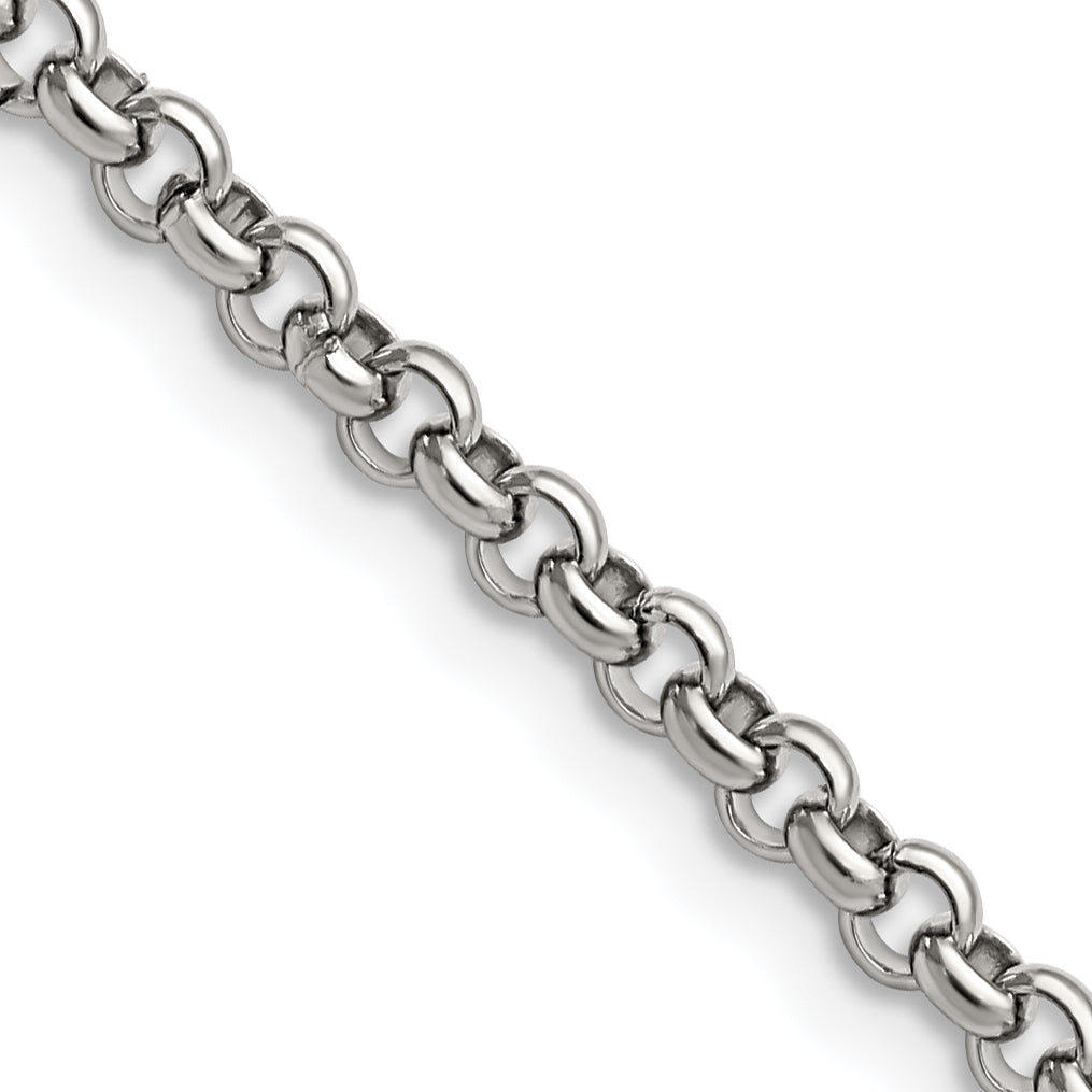 Chisel Stainless Steel Polished 3.9mm 24 inch Rolo Chain