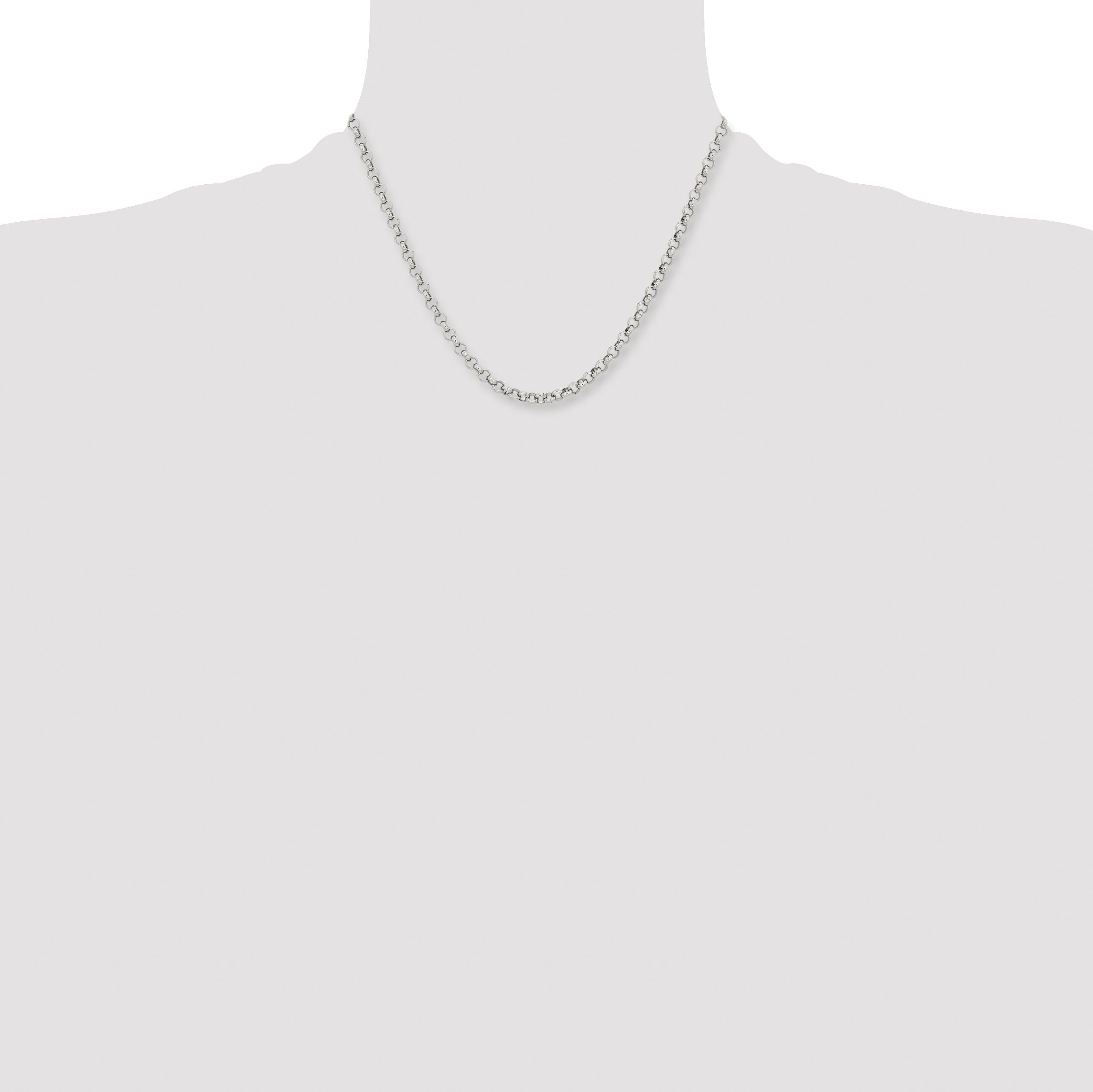 Stainless Steel Rolo Chain Necklace 4.6mm