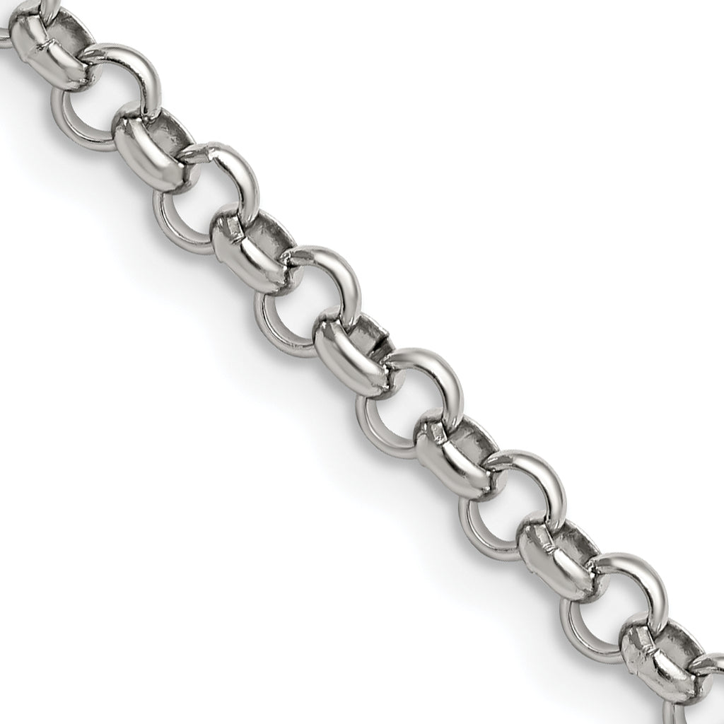 Stainless Steel Rolo Chain Necklace 4.6mm