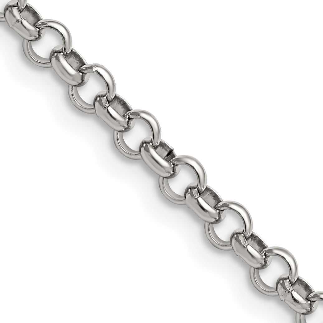 Stainless Steel Rolo Chain Necklace 4.6mm