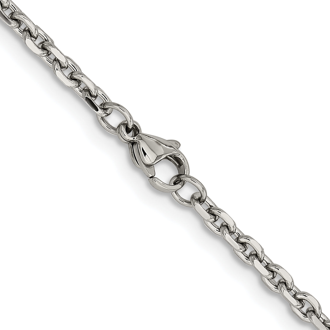 Stainless Steel Diamond-Cut Cable Chain Necklace 3.4mm