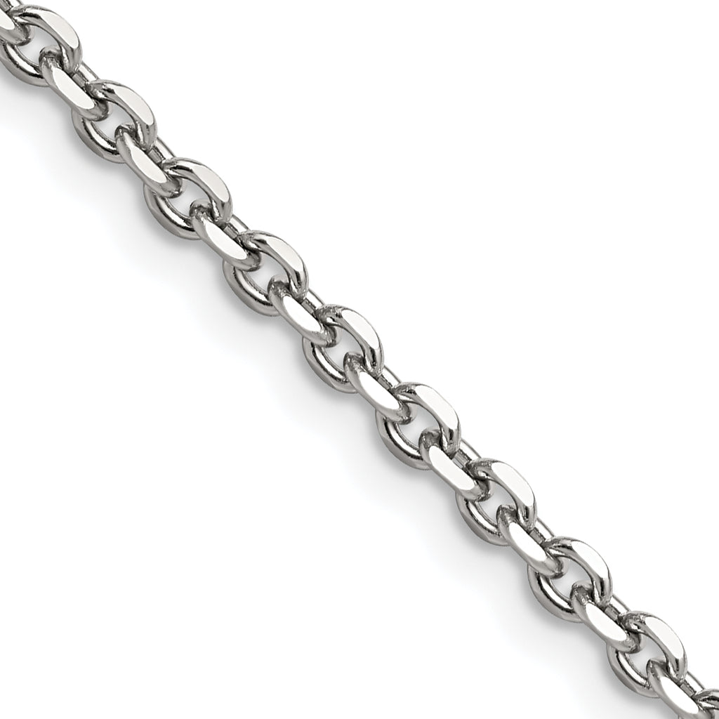 Stainless Steel Diamond-Cut Cable Chain Necklace 3.4mm