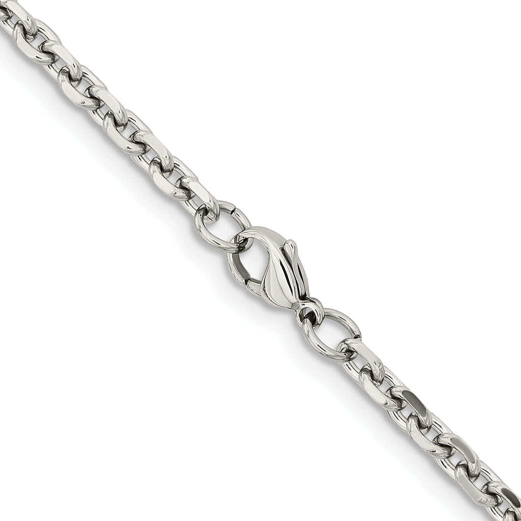 Stainless Steel Diamond-Cut Cable Chain Necklace 4.3mm