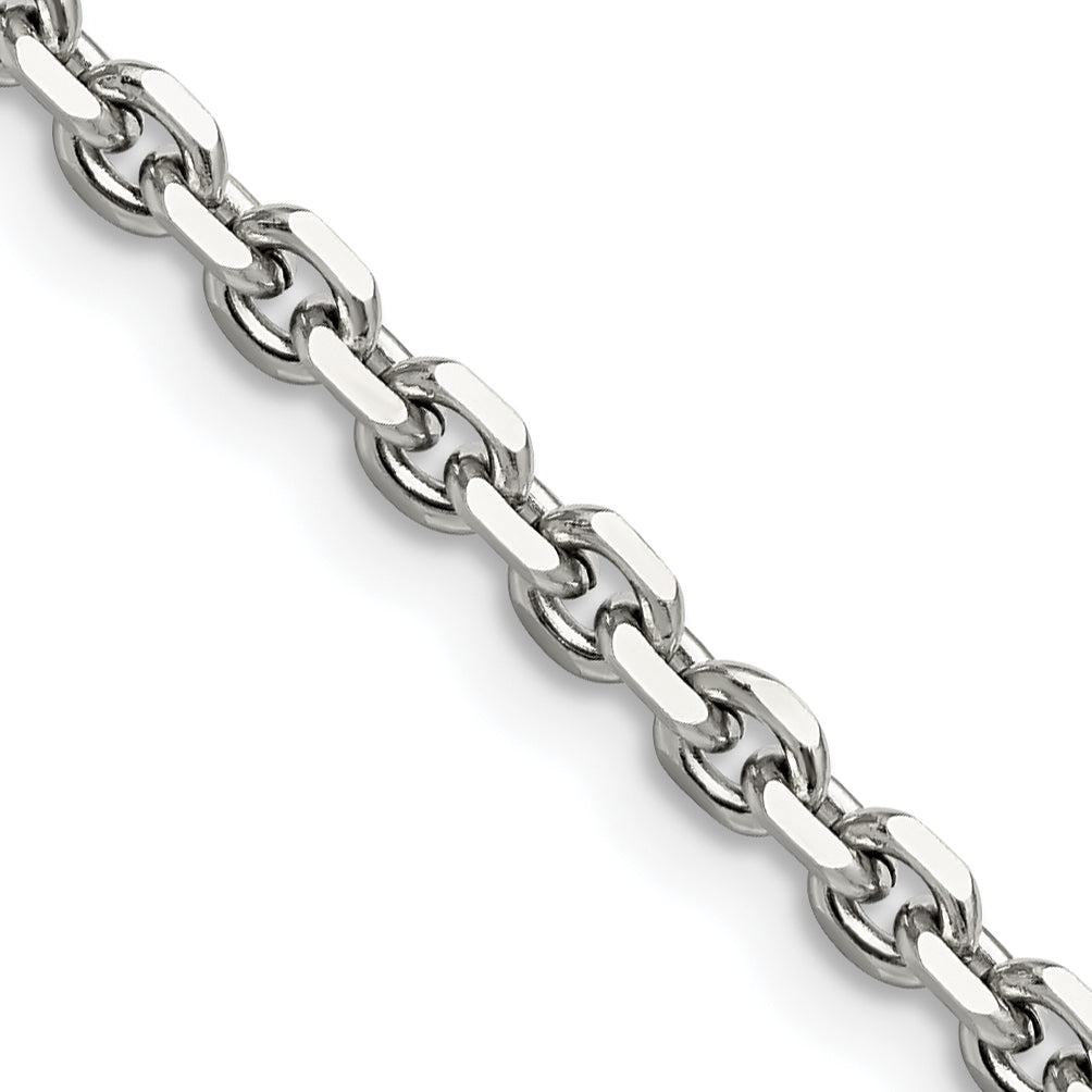 Stainless Steel Diamond-Cut Cable Chain Necklace 4.3mm
