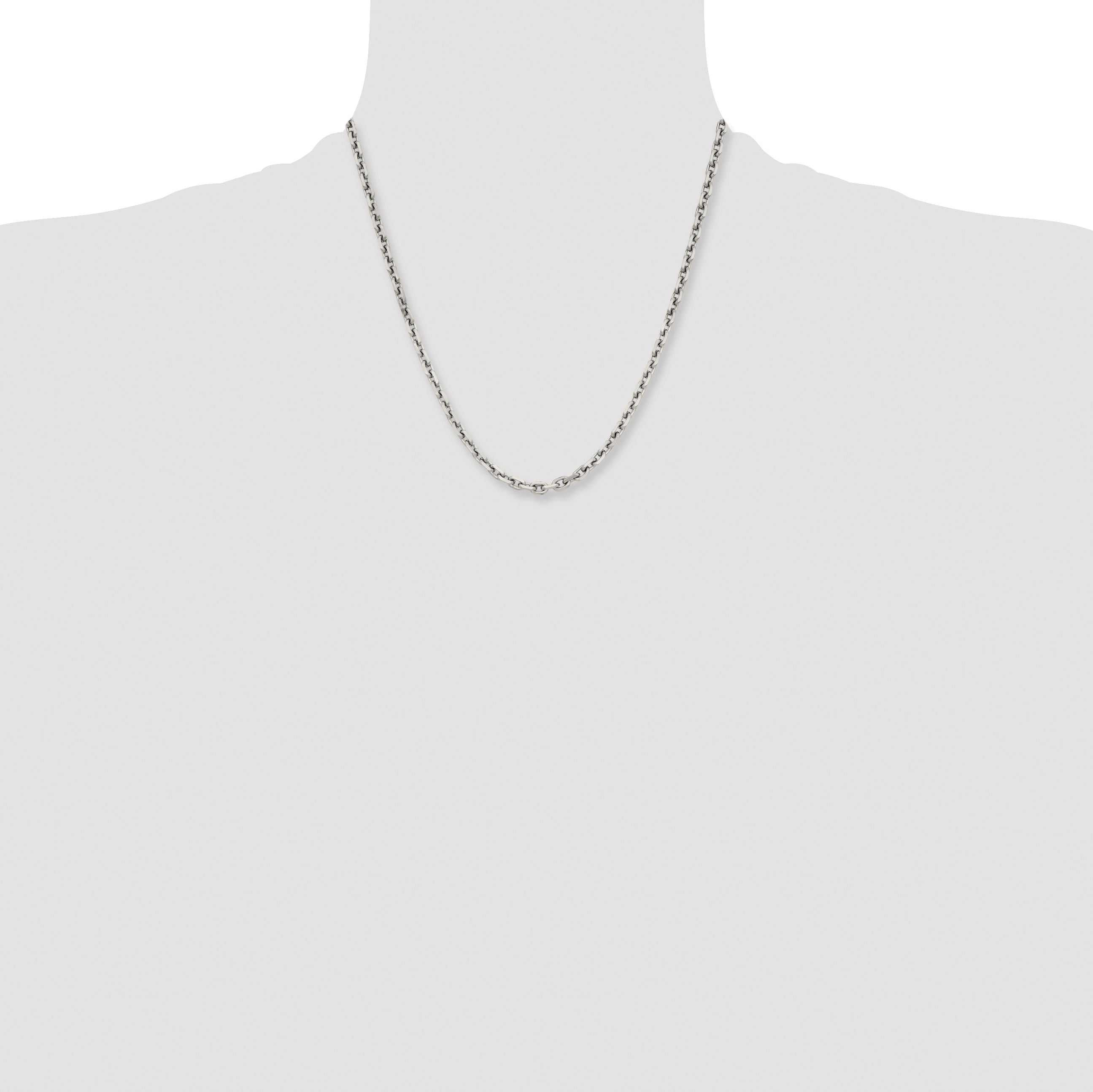 Stainless Steel Diamond-Cut Cable Chain Necklace 5.3mm