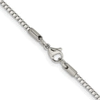 Chisel Stainless Steel Polished 2mm Box Chain