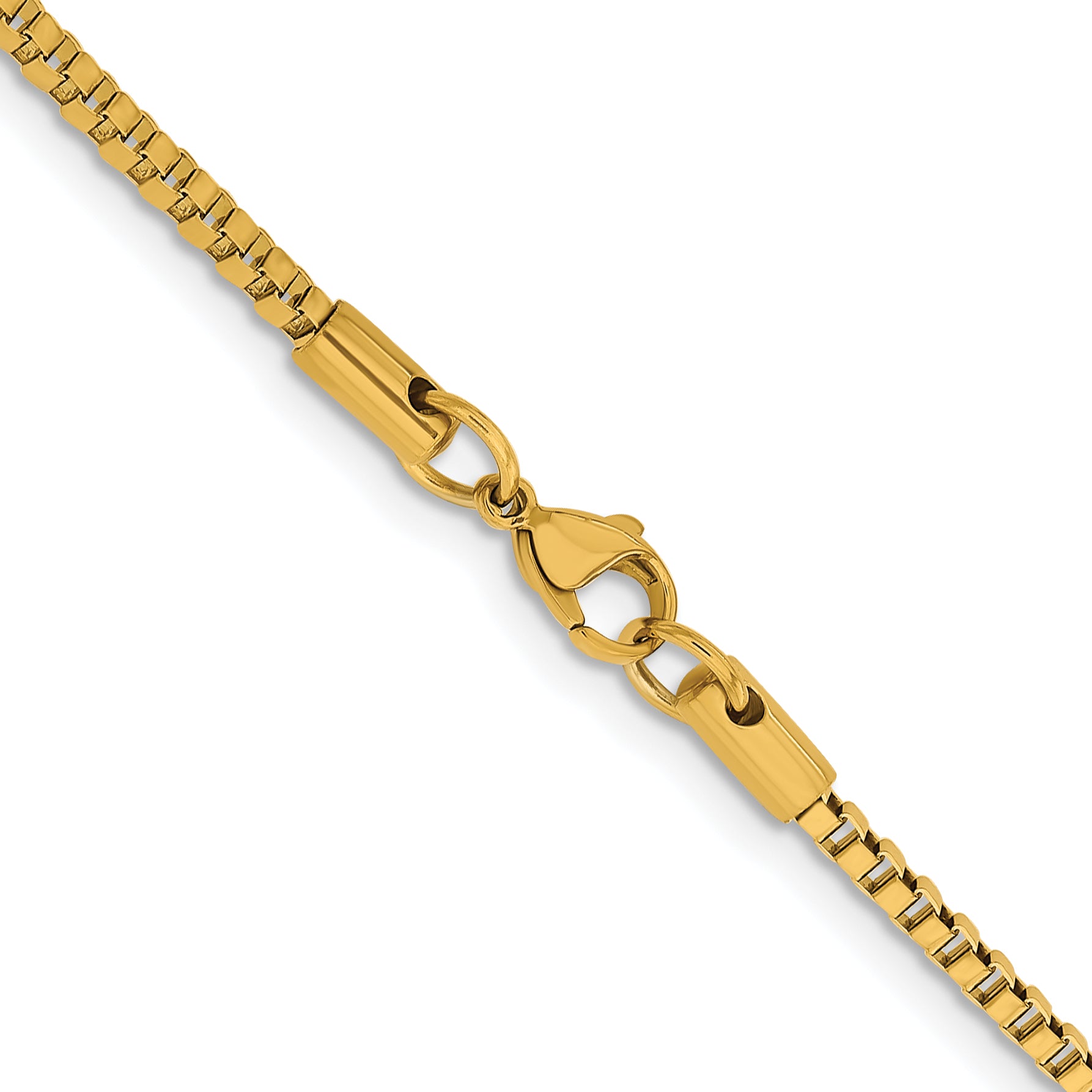 Chisel Stainless Steel Polished Yellow IP-plated 2.4mm 22 inch Box Chain