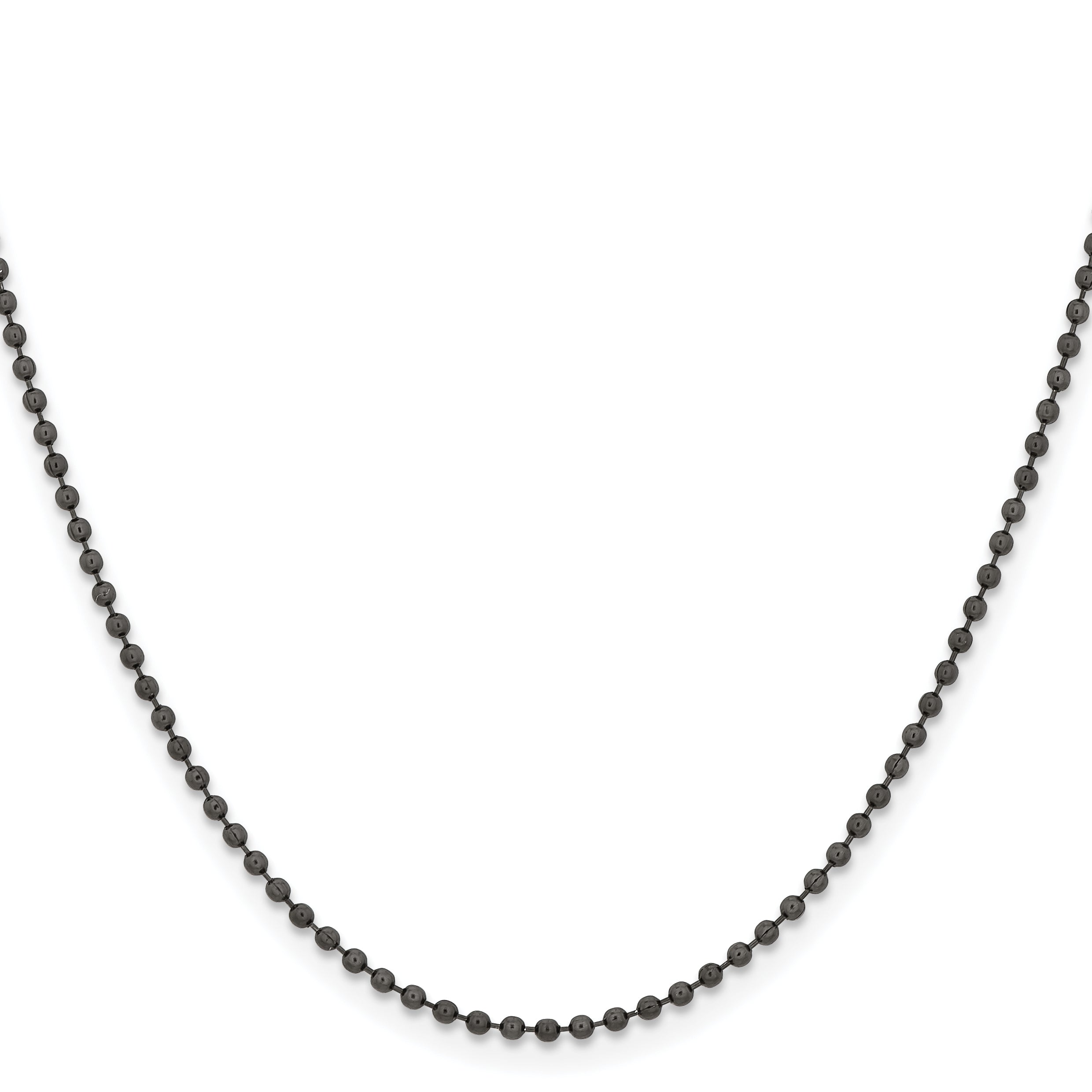 Chisel Stainless Steel Polished Black IP-plated 2mm 30 inch Ball Chain