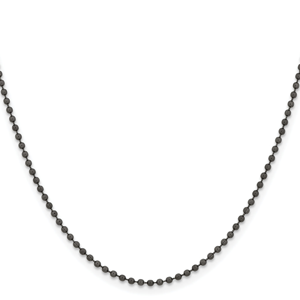 Stainless Steel Beaded Chain Necklace 2mm
