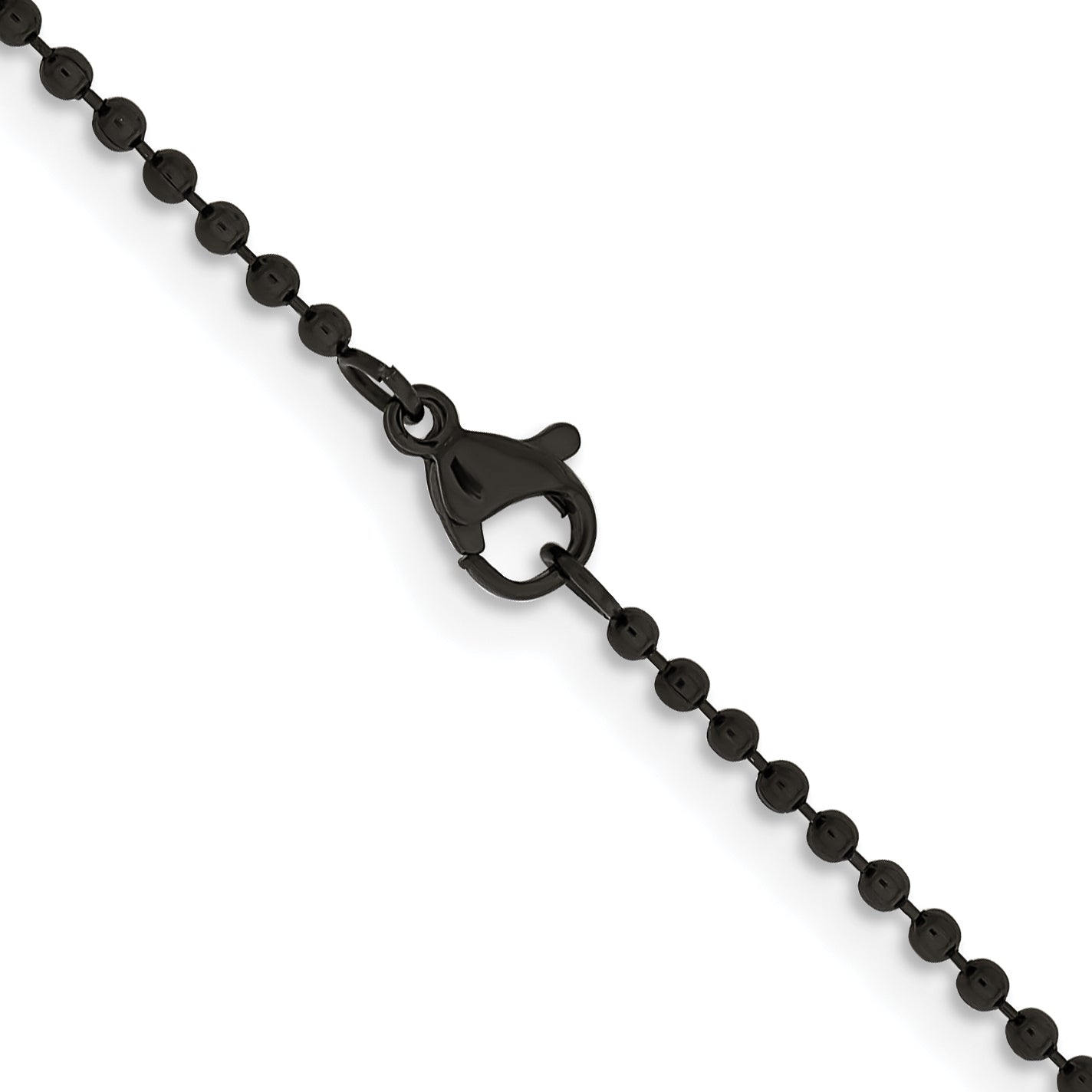 Chisel Stainless Steel Polished Black IP-plated 2mm 30 inch Ball Chain