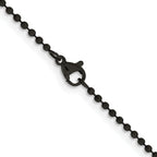 Chisel Stainless Steel Polished Black IP-plated 2mm Ball Chain
