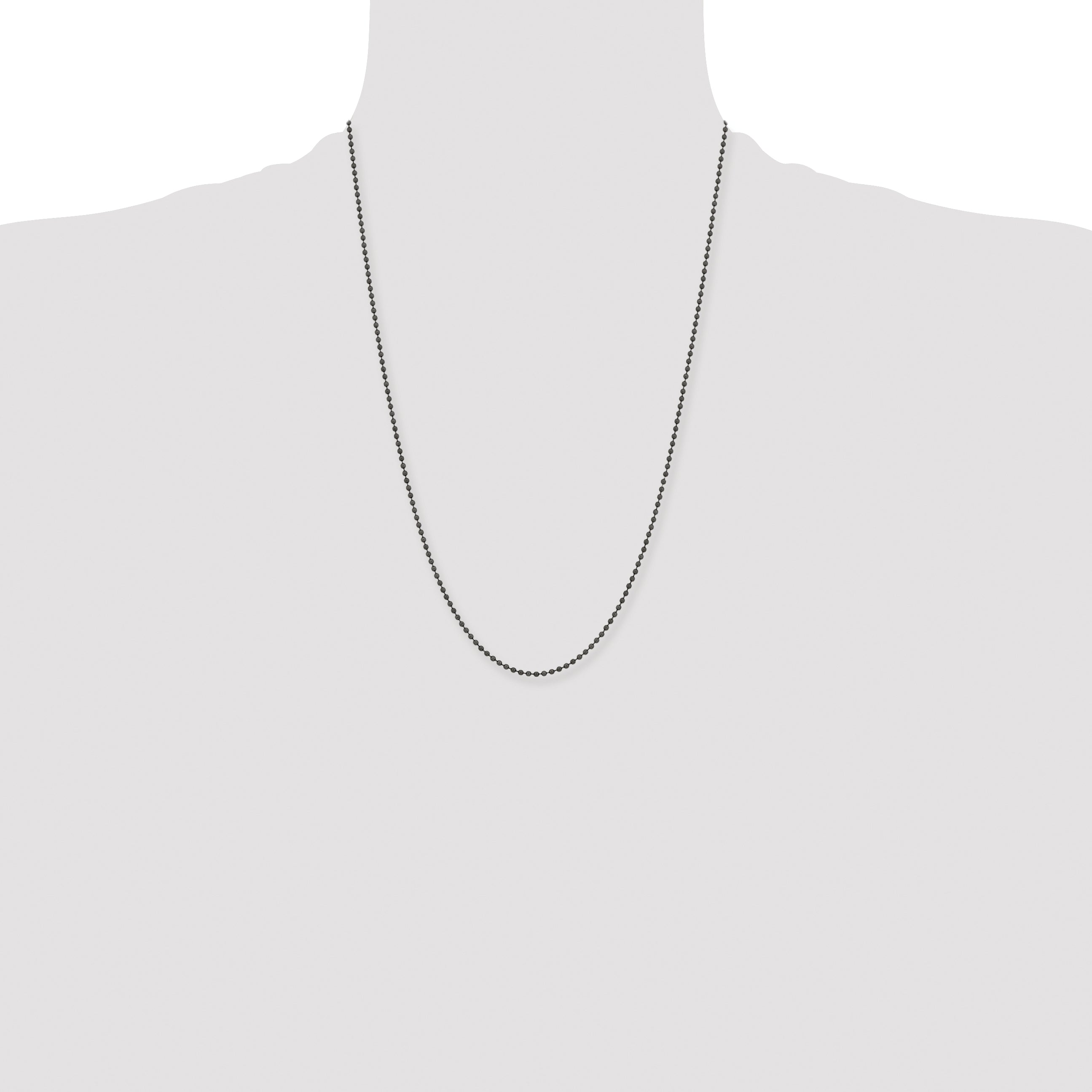 Chisel Stainless Steel Polished Black IP-plated 2mm Ball Chain