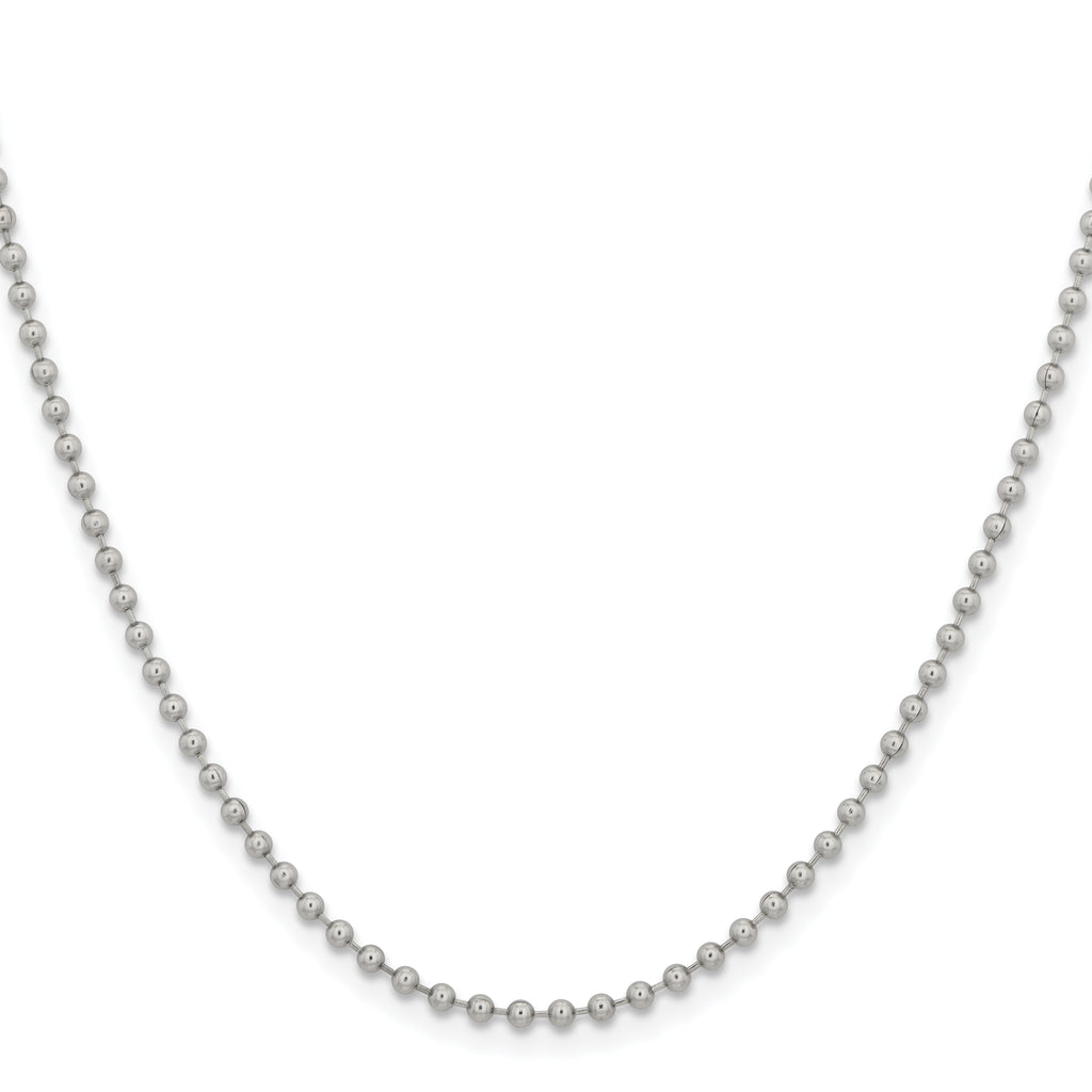 Stainless Steel Beaded Chain Necklace 2.4mm