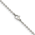 Stainless Steel Beaded Chain Necklace 2.4mm