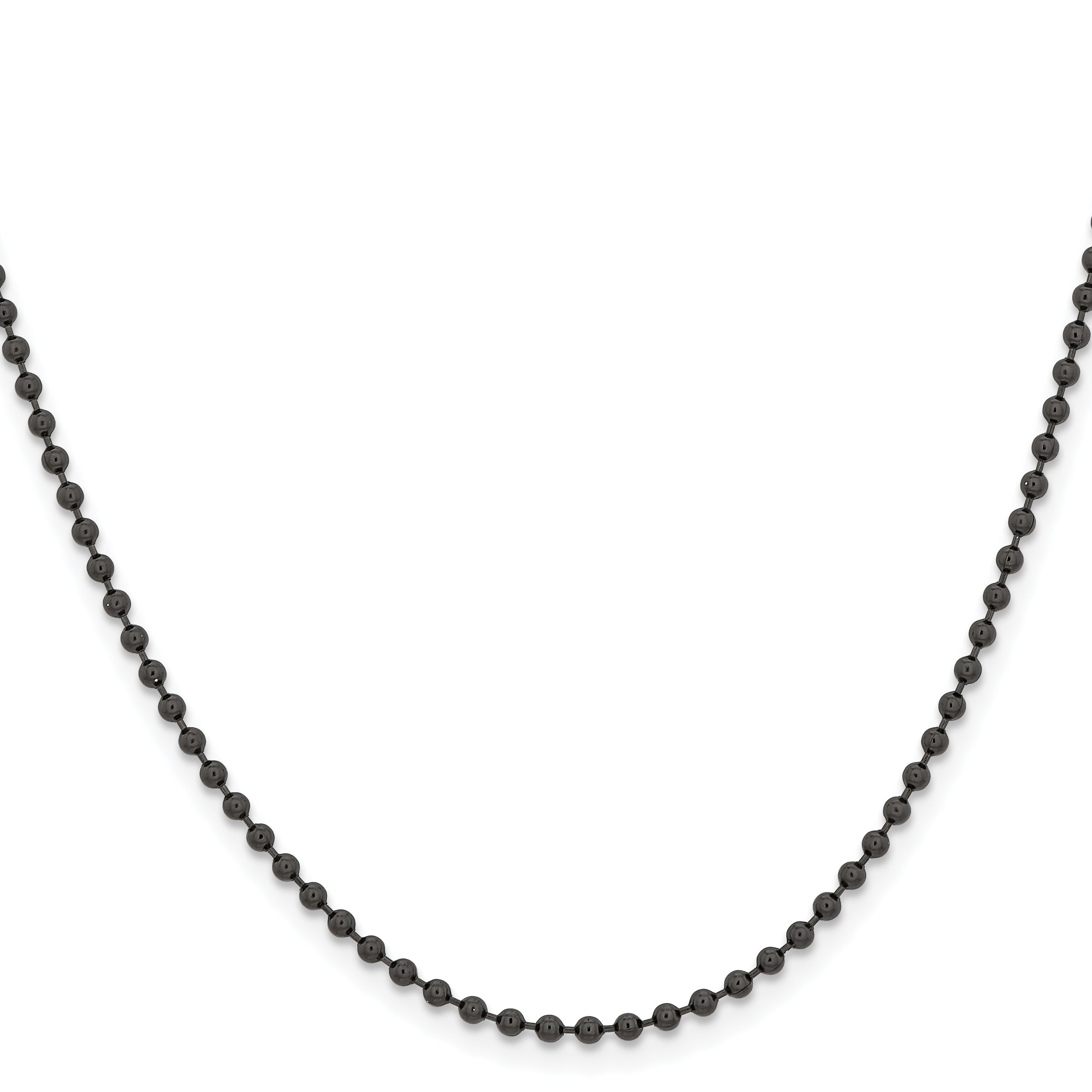 Chisel Stainless Steel Polished Black IP-plated 2.4mm Ball Chain
