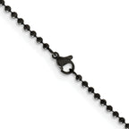 Chisel Stainless Steel Polished Black IP-plated 2.4mm Ball Chain