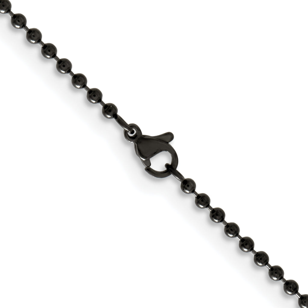 Stainless Steel Beaded Chain Necklace 2.4mm