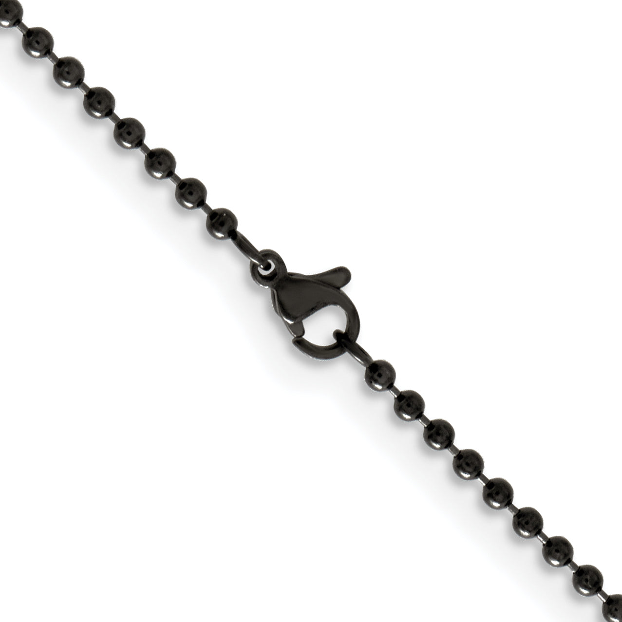 Stainless Steel Beaded Chain Necklace 2.4mm