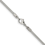 Chisel Stainless Steel Polished 2.4mm Snake Chain