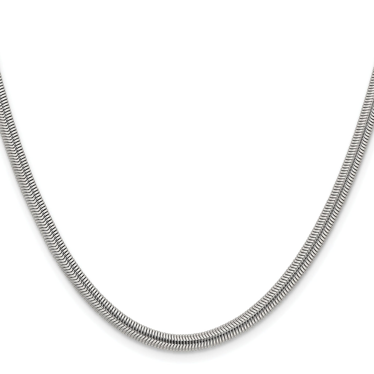 Flat Snake Chain Necklace in Stainless Steel, 4.2mm, 20–30 Inch - Sophia Jewelers Main image