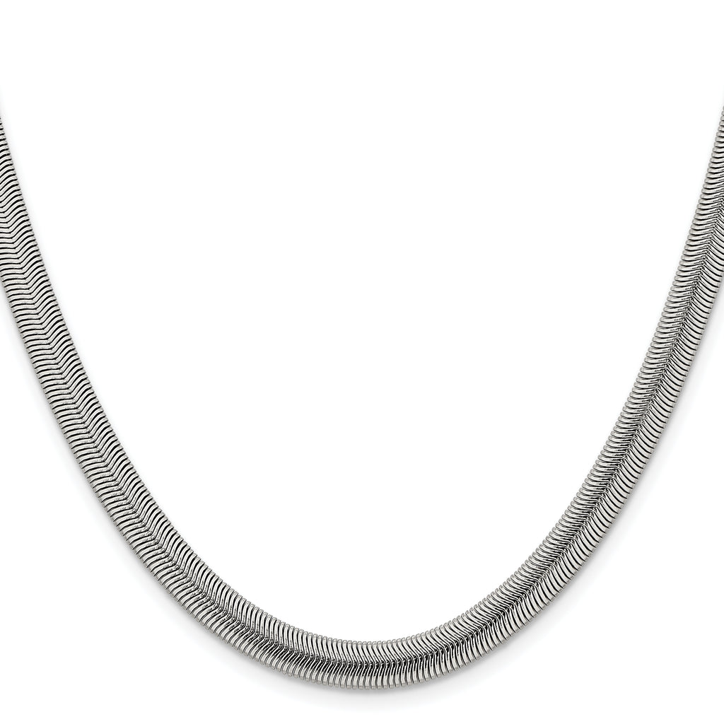Chisel Stainless Steel Polished 6.2mm Flat Snake Chain