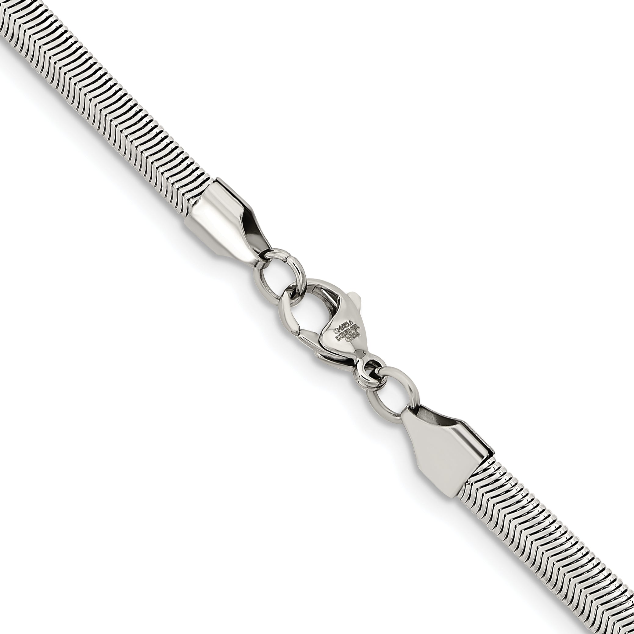 Chisel Stainless Steel Polished 6.2mm Flat Snake Chain