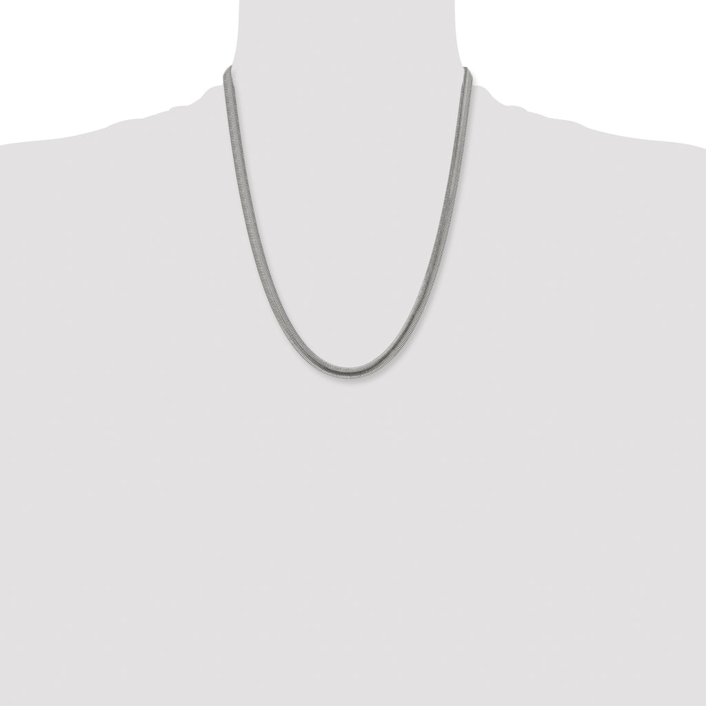 Chisel Stainless Steel Polished 6.2mm Flat Snake Chain