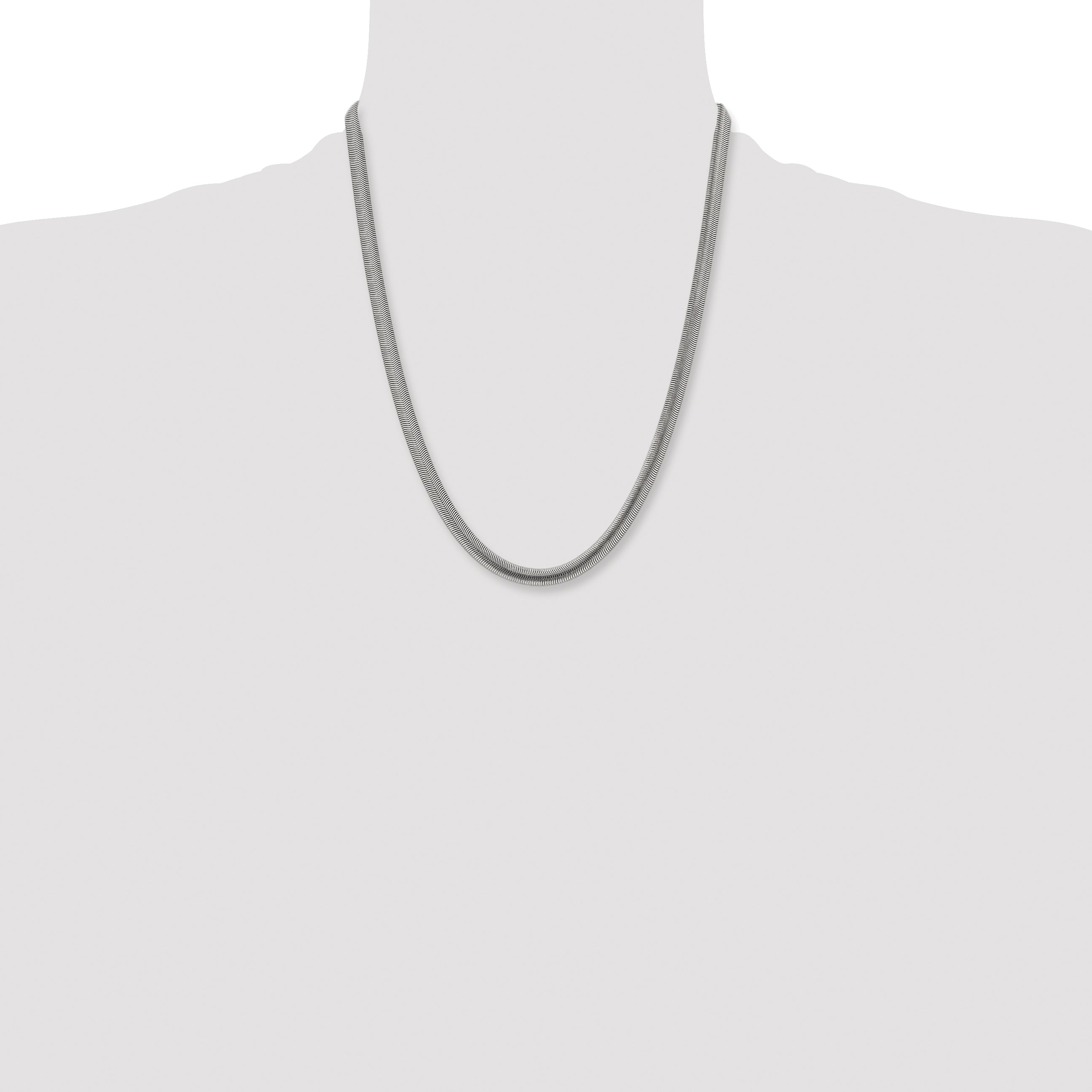 Chisel Stainless Steel Polished 6.2mm Flat Snake Chain