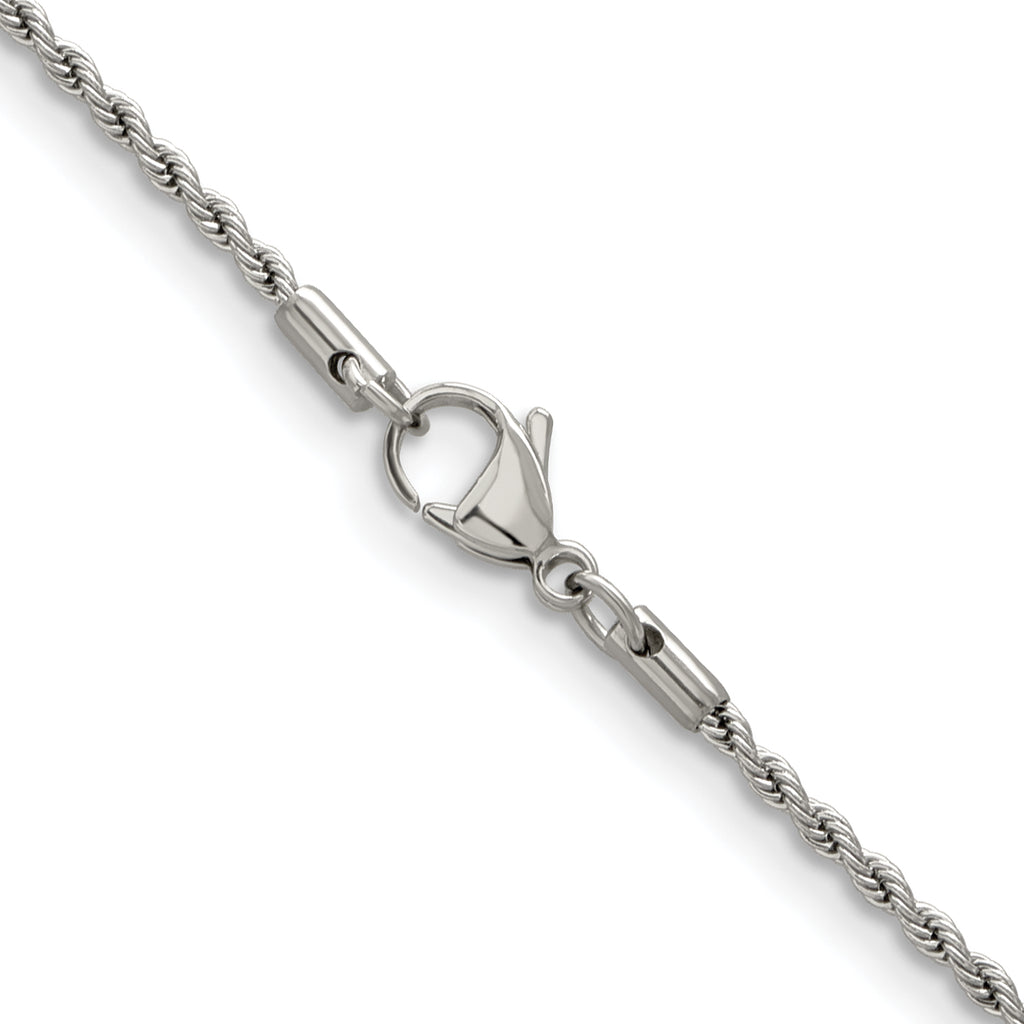 Chisel Stainless Steel Polished 2.4mm Rope Chain