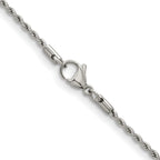 Stainless Steel Rope Chain Necklace 2.4mm
