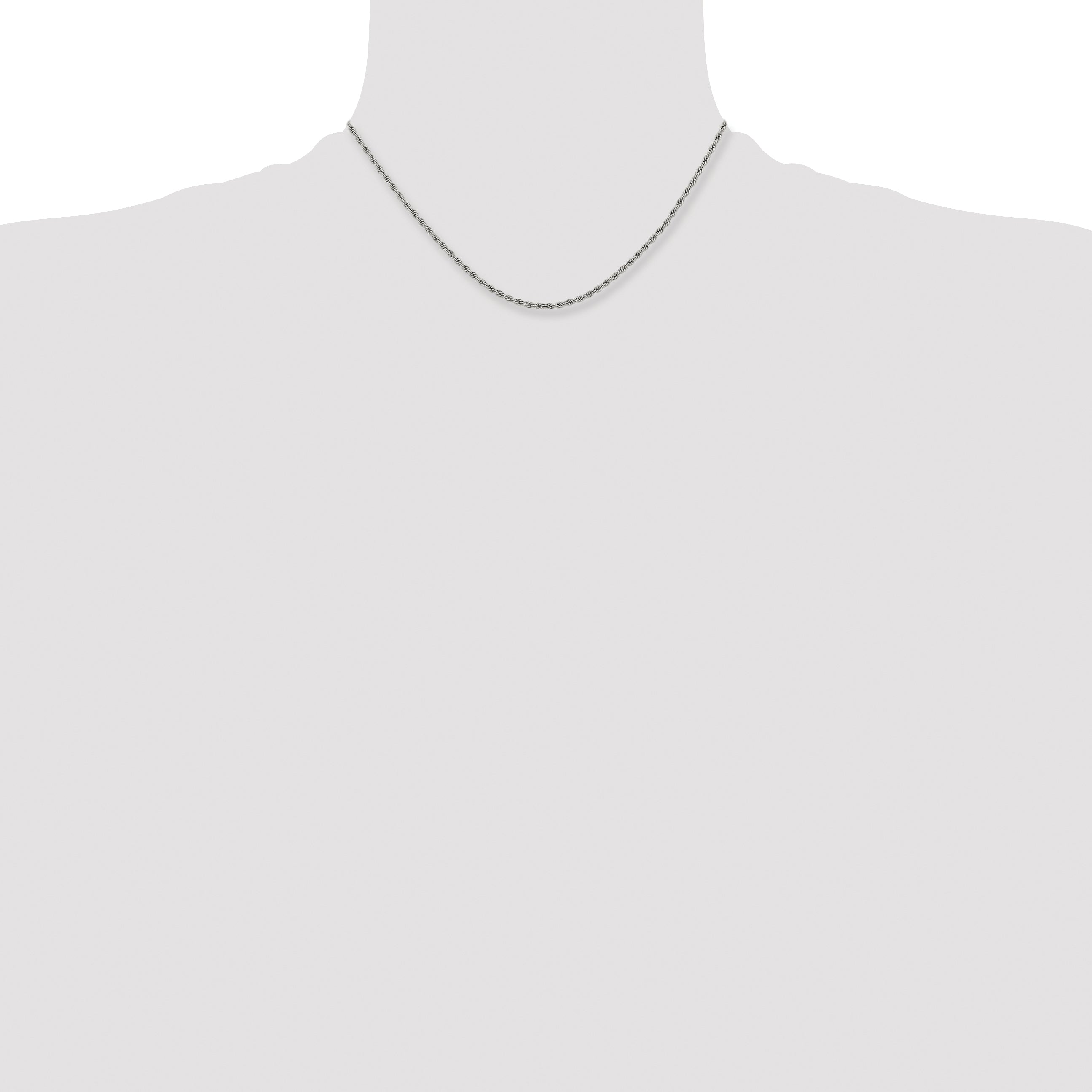 Stainless Steel Rope Chain Necklace 2.4mm