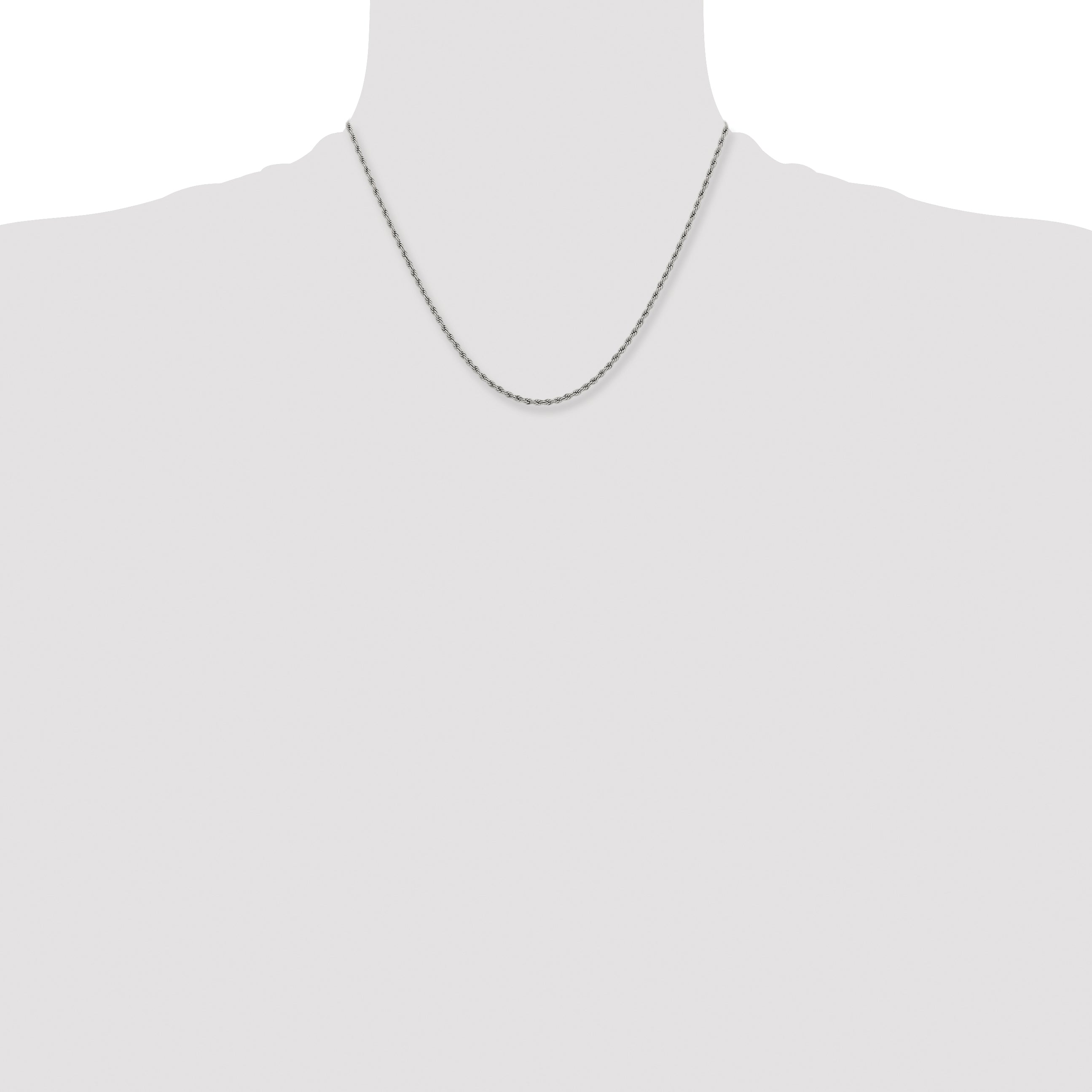 Chisel Stainless Steel Polished 2.4mm 18 inch Rope Chain