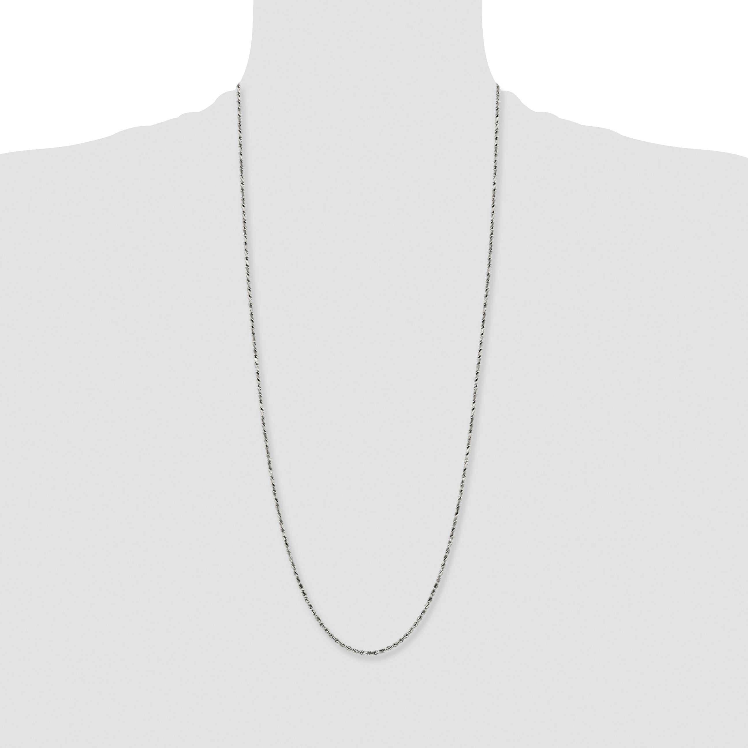 Chisel Stainless Steel Polished 2.4mm Rope Chain