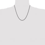 Chisel Stainless Steel Polished Black IP-plated 2.4mm Rope Chain