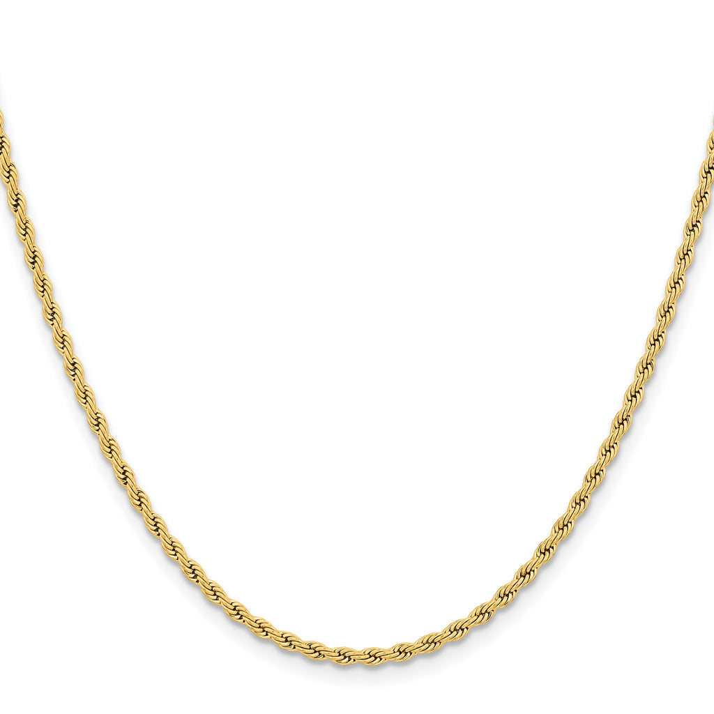 Chisel Stainless Steel Polished Yellow IP-plated 2.4mm Rope Chain