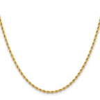 Polished Gold-Tone Stainless Steel Rope Chain Necklace 2.4mm