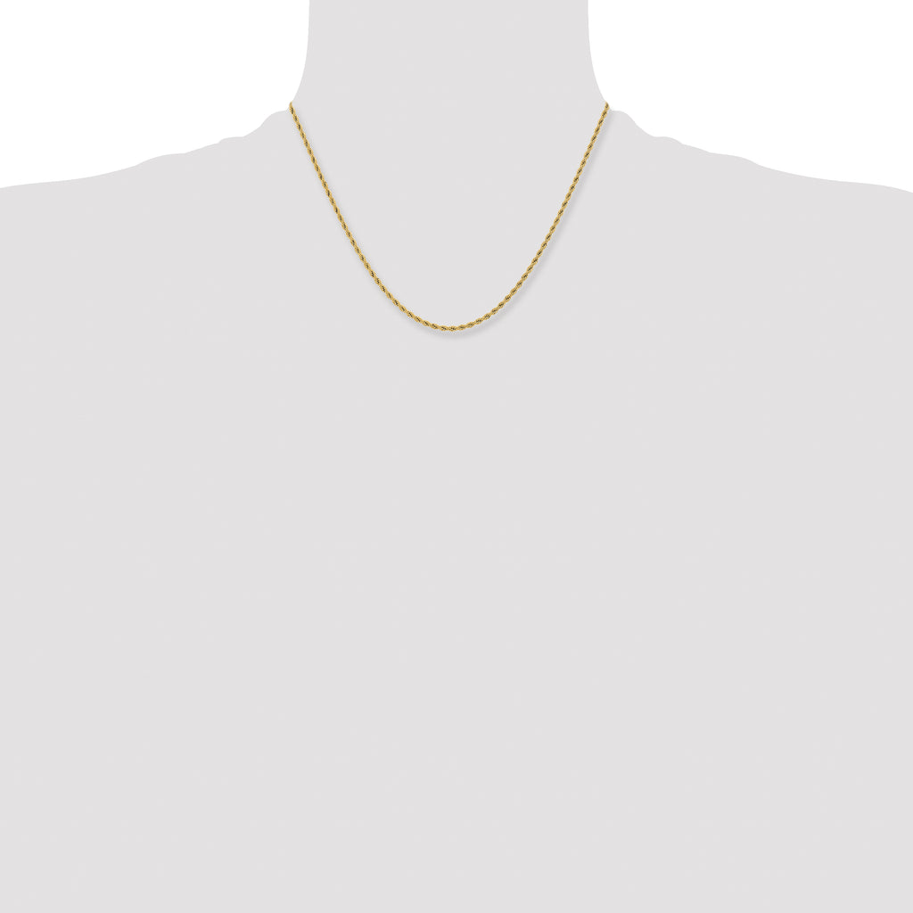 Chisel Stainless Steel Polished Yellow IP-plated 2.4mm Rope Chain