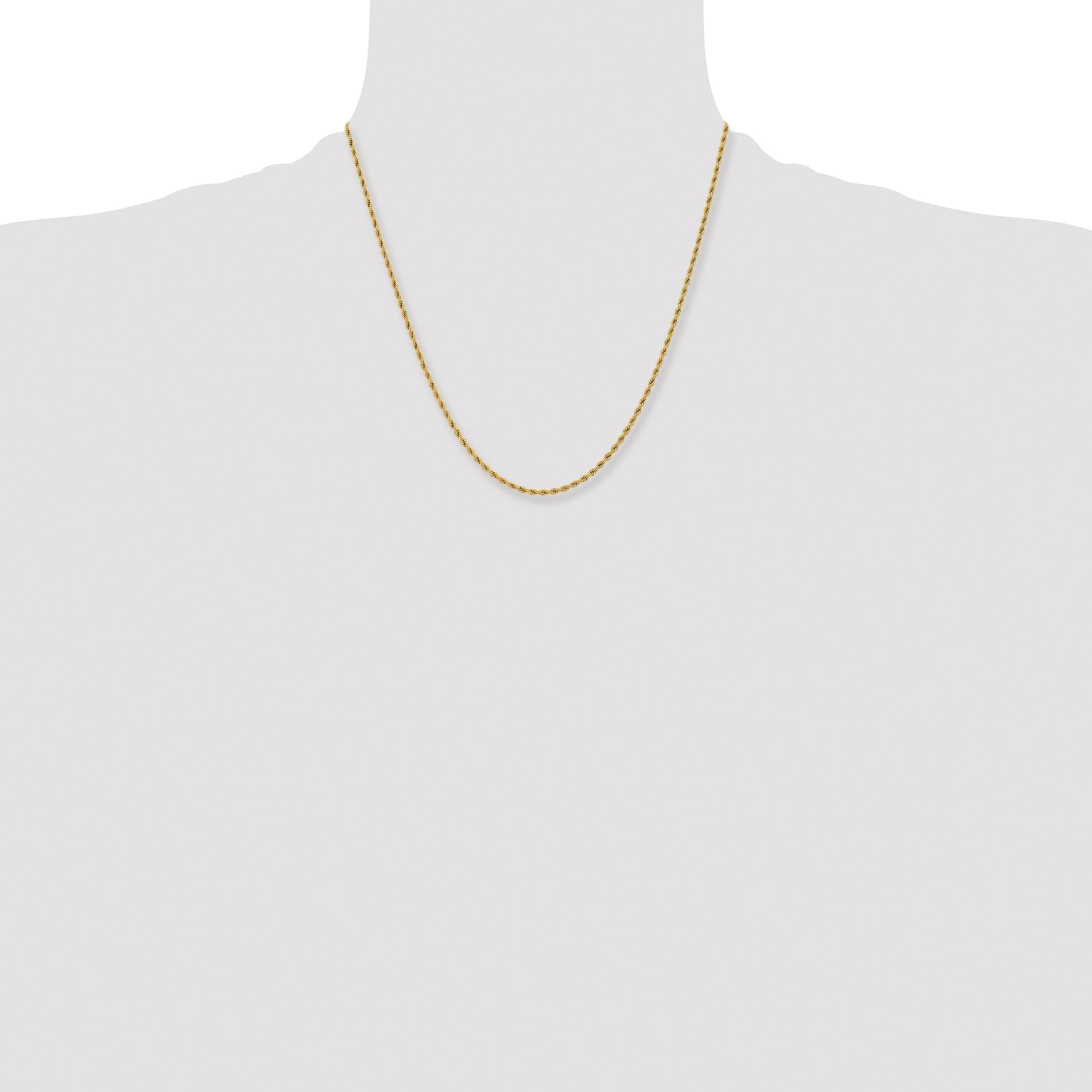 Chisel Stainless Steel Polished Yellow IP-plated 2.4mm 20 inch Rope Chain