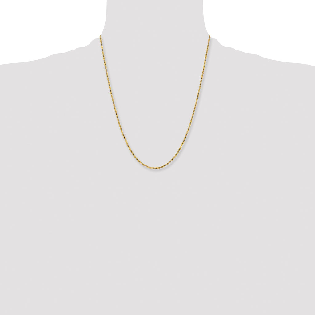 Chisel Stainless Steel Polished Yellow IP-plated 2.4mm Rope Chain