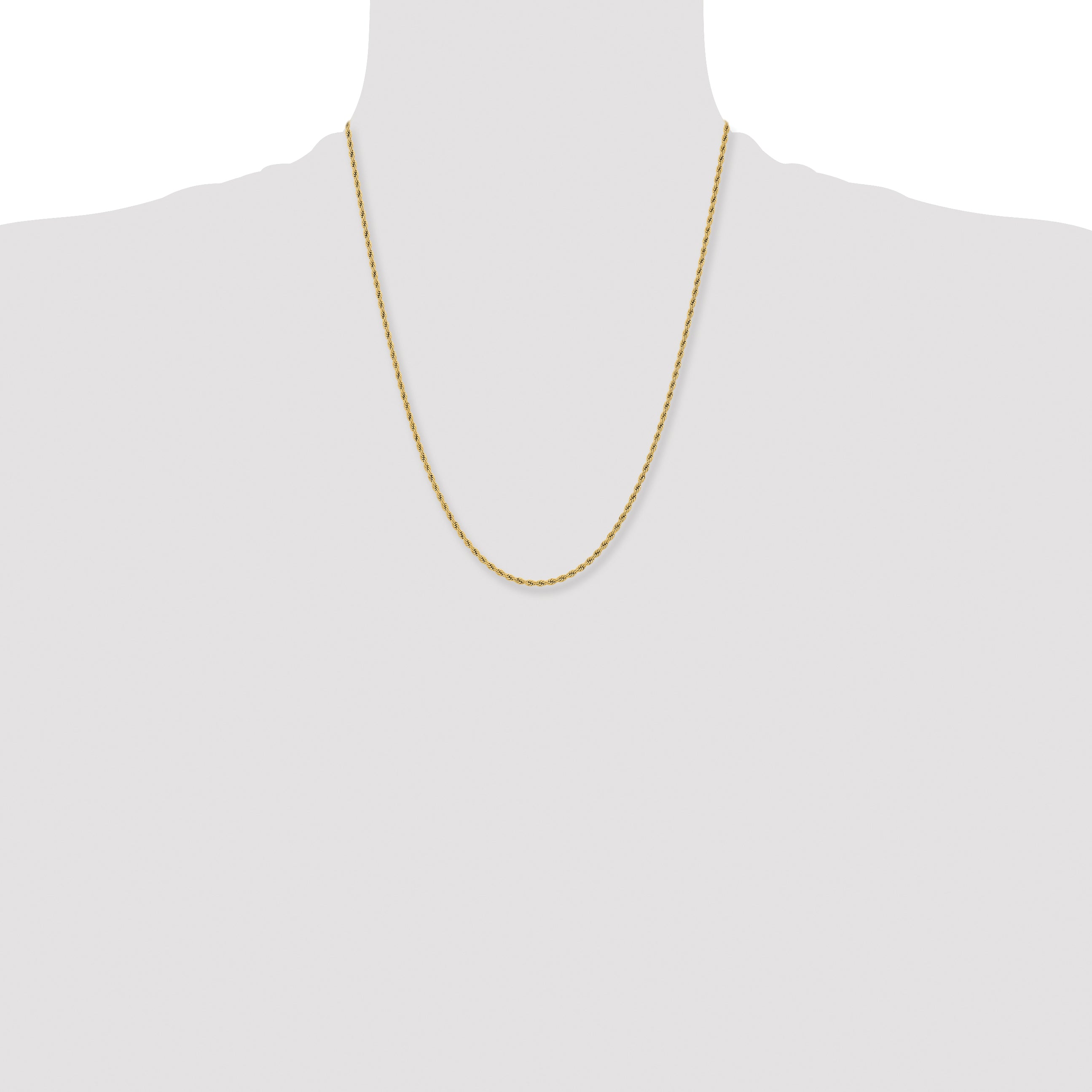 Chisel Stainless Steel Polished Yellow IP-plated 2.4mm Rope Chain