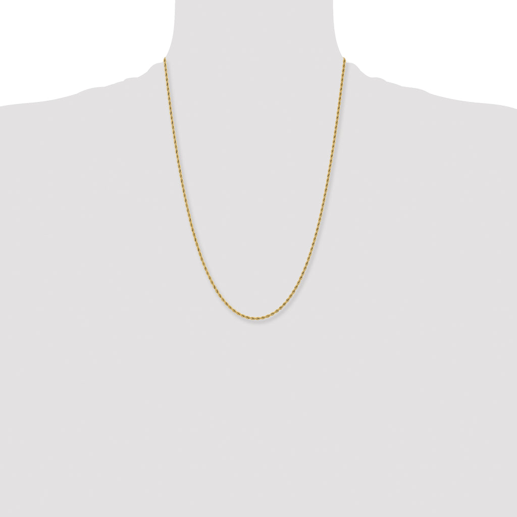 Chisel Stainless Steel Polished Yellow IP-plated 2.4mm Rope Chain
