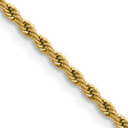 Polished Gold-Tone Stainless Steel Rope Chain Necklace 2.4mm